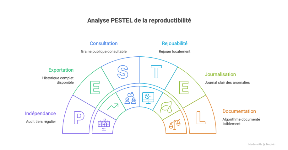 Preuve vérifiable et scénographie pédagogique des tirages